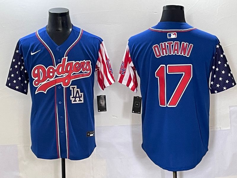 Men 2025 Los Angeles Dodgers #17 Ohtani Blue a generation of national flags Joint Name Nike MLB Jersey style 9
